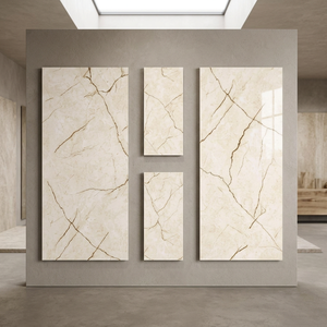 Calacatta Denim Veined Porcelain Tiles 600x1200mm Gloss Finish for Elegant Wall and Floor Spaces - Product Image 1