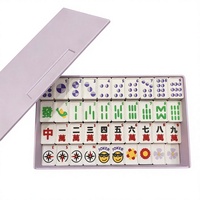 Tuiles de Mahjong Américain 3D flottantes et imperméables, ensemble de Mahjong personnalisé en acrylique bicolore bleu pour jeux de piscine, de plage et d'extérieur