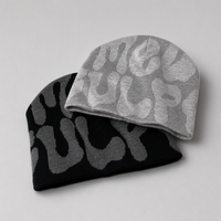Bonnet tricoté jacquard personnalisé style décontracté automne-hiver avec lettres, chaud et tendance pour l'extérieur, style urbain, bonnet de luxe