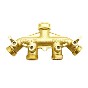 Distributeur de tuyau d'arrosage en laiton à 4 voies, fileté 1/2 pouce, pour irrigation, robuste et durable, norme ANSI - Product Image 5