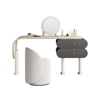 Coiffeuse en bois massif de luxe avancé Console de chambre à coucher de rangement simple avec miroir pour vanités de luxe légères de maquillage