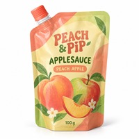 Emballage de sauce pomme en pochette à bec verseur avec impression personnalisée (impression numérique/héliogravure), format sur mesure, qualité alimentaire