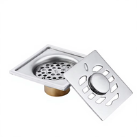 Vente en gros usine : Accessoires de salle de bain - Siphon de douche Apple Buckle moderne argenté 4 pouces, anti-odeur, en acier inoxydable pour lavabo et sol