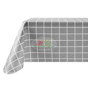 Nappe en <span class=keywords><strong>toile</strong></span> <span class=keywords><strong>cirée</strong></span> imprimée à carreaux gris 60''X84'' pour usage domestique, imperméable, polyester, PVC, vinyle, directement de l'usine - Product Image 3