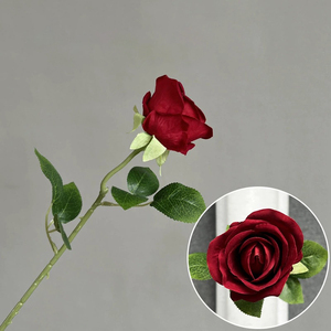 Vente en gros de roses artificielles en soie rouge fleurs de lotus simples pour mariage à la maison décorations de noël et de fête des mères pour les fêtes de pâques - Product Image 3