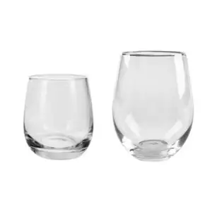 Lead-Free Glass Bullet Stemless Champagne Glass 330ml & 480ml Custom Logo for Red Wine