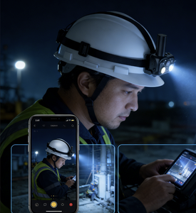 Cámara Inteligente 4G para Casco con Alerta SOS, Comunicación Bidireccional PTT y Luz LED para Minería y Respuesta a Emergencias - Product Image 2