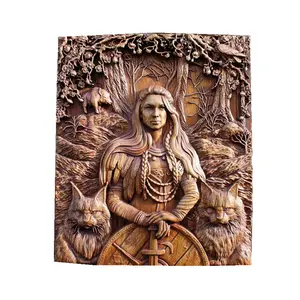 घर सजावट घर की दीवार फांसी रॉकी ओडिन Thor Freya राल वाइकिंग के मूर्तिकला प्रतिमा