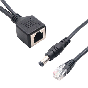 PoE Cáp thụ động điện <span class=keywords><strong>over</strong></span> <span class=keywords><strong>Ethernet</strong></span> Adapter <span class=keywords><strong>Cable</strong></span> RJ45 DC5.5 mô-đun cung cấp điện 12V-12V POE splitter cho IP Camera - Product Image 1