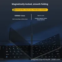 Clavier et souris mini pliables ultra-fins et silencieux, combo à trois modes de charge pour tablettes, téléphones, ordinateurs portables