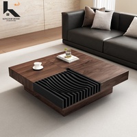 Table basse en bois de luxe, table centrale carrée moderne pour salon, tiroirs de rangement, meubles pour maison et villa, marque KINGTOP, garantie 1 an