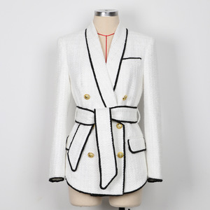 Thời Trang Màu Đen <span class=keywords><strong>Blazer</strong></span> Trang Phục Quần Short Set Với Túi Dài Tay Áo Vành Đai Văn Phòng Phụ Nữ Phù Hợp Với Quần Phụ Nữ <span class=keywords><strong>Blazer</strong></span> Hai Mảnh Thiết Lập - Product Image 5