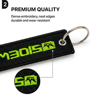 Porte-clés tissé avec logo personnalisé, étiquette brodée pour cadeaux promotionnels de marque