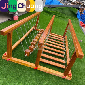 Puente de Equilibrio de Madera para Niños, con Nueve Columpios, para Jardín de Infancia, Marca Huanghuali - Product Image 2