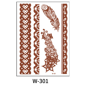 Reddish Brown Henna Temporary <b>Tattoo</b> Stickers Waterproof <b>Paper</b> Floral Geometric Indian Diwali Women Body Art - Product Image 5