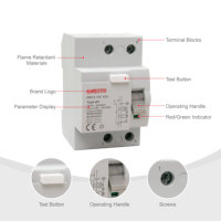 ONESTO Dispositifs à courant résiduel Type a 6mA 30mA DC Disjoncteur RCD 240V 25A 40A 63A RCD pour station de charge de véhicule électrique