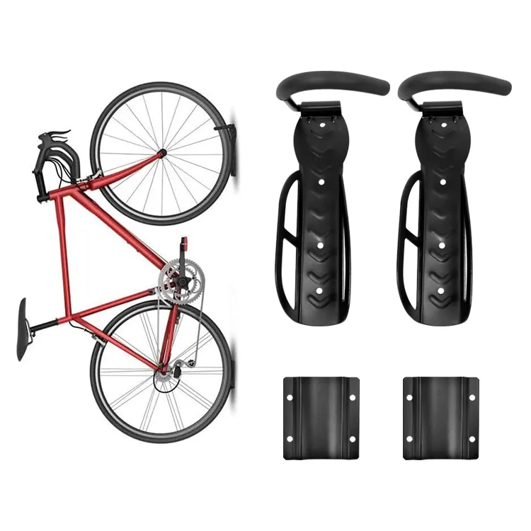 JH-Mech Bike Hooks for Indoor Storage with Non-reversible Racks Wall Mount 4 Pack Vertical Bicycle Hanging Hooks