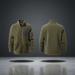 Combinaison de travail pour homme en similicuir vert olive, entièrement zippée, imperméable, respirante, protection hivernale, uniforme d'extérieur - Product Image 2