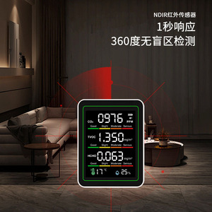 Air Quality Monitor ZN-MT03 CO2 TVOC HCHO Temperature Humidity LCD Display - Product Image 2