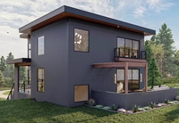 Luxe et élégant Préfabriqué Grande Villa 2 étages 3 chambres Maison de style moderne Pour un terrain en pente