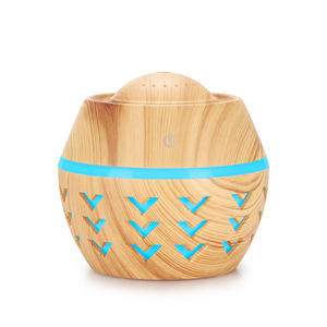 Mini humidificateur USB effet bois 0,5L avec lumière LED 7 couleurs pour usage domestique - Product Image 1