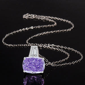 Joyería más vendida: Conjunto de collar y anillos de cobre con circonita cúbica morada de 10*16 mm con diamantes de alto contenido de carbono para mujer - Product Image 4