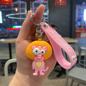 Dễ thương phim hoạt hình 3D hình cao su tùy chỉnh 3D Keychain mềm PVC Keyring 3D động vật búp bê Zoo nhân vật Móc chìa khóa - Product Image 5