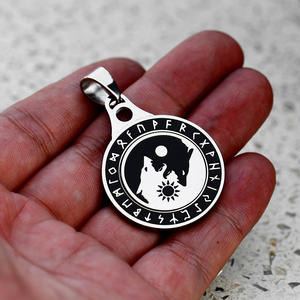 Collier soldat en acier pour hommes, pendentif loup noir en argent, bijoux en acier inoxydable, cadeau, nouvelle collection SS8-913ABP - Product Image 4