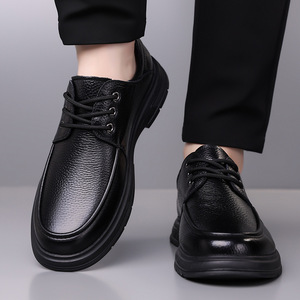 Mocassins en cuir véritable pour hommes, automne, bout rond, à enfiler, semelle extérieure en caoutchouc souple, semelle intermédiaire en EVA, chaussures décontractées pour la conduite - Product Image 4