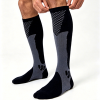 Chaussettes de compression longues pour le football, respirantes, tricotées, ODM pour adultes, sport, fitness, vente chaude transfrontalière