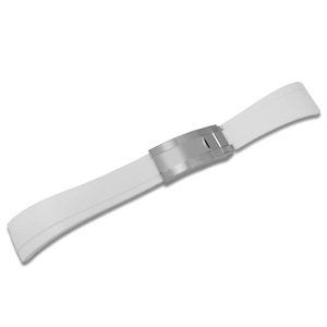 Bracelet de <span class=keywords><strong>montre</strong></span> de luxe respirant en caoutchouc et bois de 20 mm – Compatible Yacht-Master Noir/Vert - Product Image 6