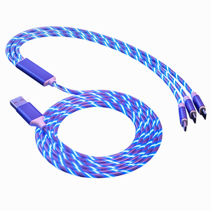 Cable de Carga USB Tipo <span class=keywords><strong>C</strong></span> 3 en 1 con Cubierta de Nailon, Carga Rápida de 2.4A, Núcleo de Cobre Puro para iPhone y Más - Product Image 2