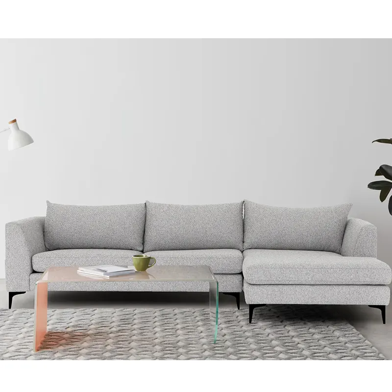 Commercio all'ingrosso di fabbrica Design moderno L forma di divano ad angolo Set stile europeo divano set soggiorno mobili reclinabile divano set 3 2 1