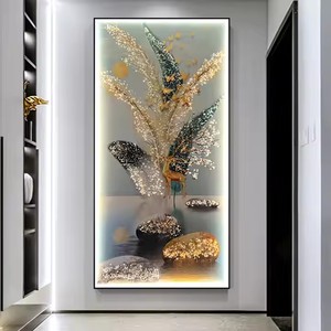 Wholesale Bulk Order Modern Luxury Crystal <strong>Canvas</strong> Still Life <strong>Digital</strong> Printing Remote Control LED <strong>Lighting</strong> Wall Art Hanging - Product Image 2