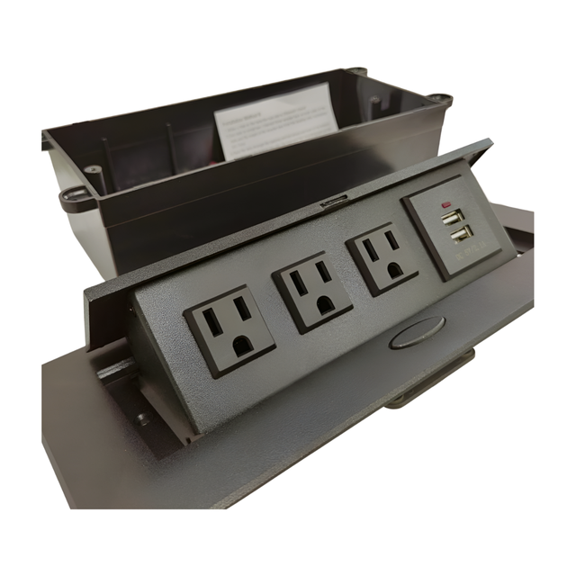 Modern Hidden Pop up Tabletop Socket AC250V IP66 with 2 USB a and 2 Type-C Ports 5m Cable for Smart Office