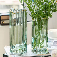 Centre de table de mariage de luxe Nordic Gold, vase en verre transparent moderne pour la décoration de la maison, utilisation sur table, marque XINJIAQIN, modèle X-H105