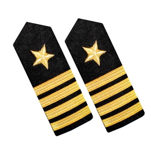 Office Commander Formal Uniform Shoulder Boards Custom Nickel-Free Woven Star Pattern Fabric Epaulets for Garment <strong>Application</strong> - Product Image 1