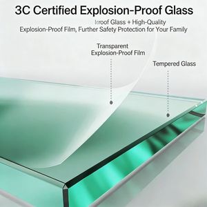 <span class=keywords><strong>Mampara</strong></span> de <span class=keywords><strong>Ducha</strong></span> Moderna Impermeable de Vidrio Deslizante Grueso con Marco de Aleación de Aluminio, Bandeja de ABS Pulido <span class=keywords><strong>y</strong></span> Diseño Cuadrado - Product Image 6