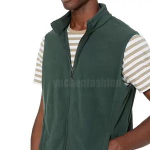 High Quality Woolen Zip Vest for Men Custom Logo Sleeveless Jacket with Turtleneck Casual Golf Coat