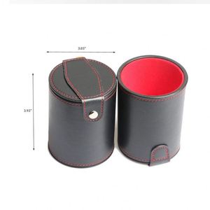 PU Leather Dice <b>Cup</b> for Board Games Felt Lined Professional Dice <b>Cup</b> Quiet <b>Shaker</b> <b>Cups</b> with Lid Includes 6 Dot Dice - Product Image 4