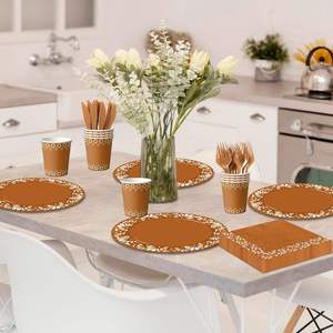 144 Uds desechables Cielito Lindo decoración de fiesta Platos De <span class=keywords><strong>Barro</strong></span> Mexicanos platos de arcilla cerámica de terracota vasos de papel vajilla - Product Image 5