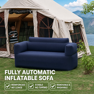 Modern Waterproof Portable Foldable <b>Inflatable</b> Couch Built-in Pump Durable Air <b>Sofa</b> Loveseat Furniture <b>for</b> Outdoor <b>Camping</b> - Product Image 2