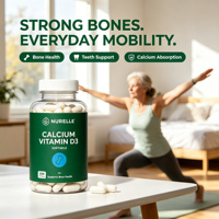 Gélules de calcium et vitamine D3, 200 unités, soutien de la santé osseuse et dentaire, absorption du calcium, complément non OGM sans gluten, 1g chacune
