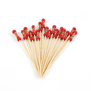 Trang trí tự nhiên dùng một lần đính cườm tre trái cây bằng gỗ xiên Picks - Product Image 4