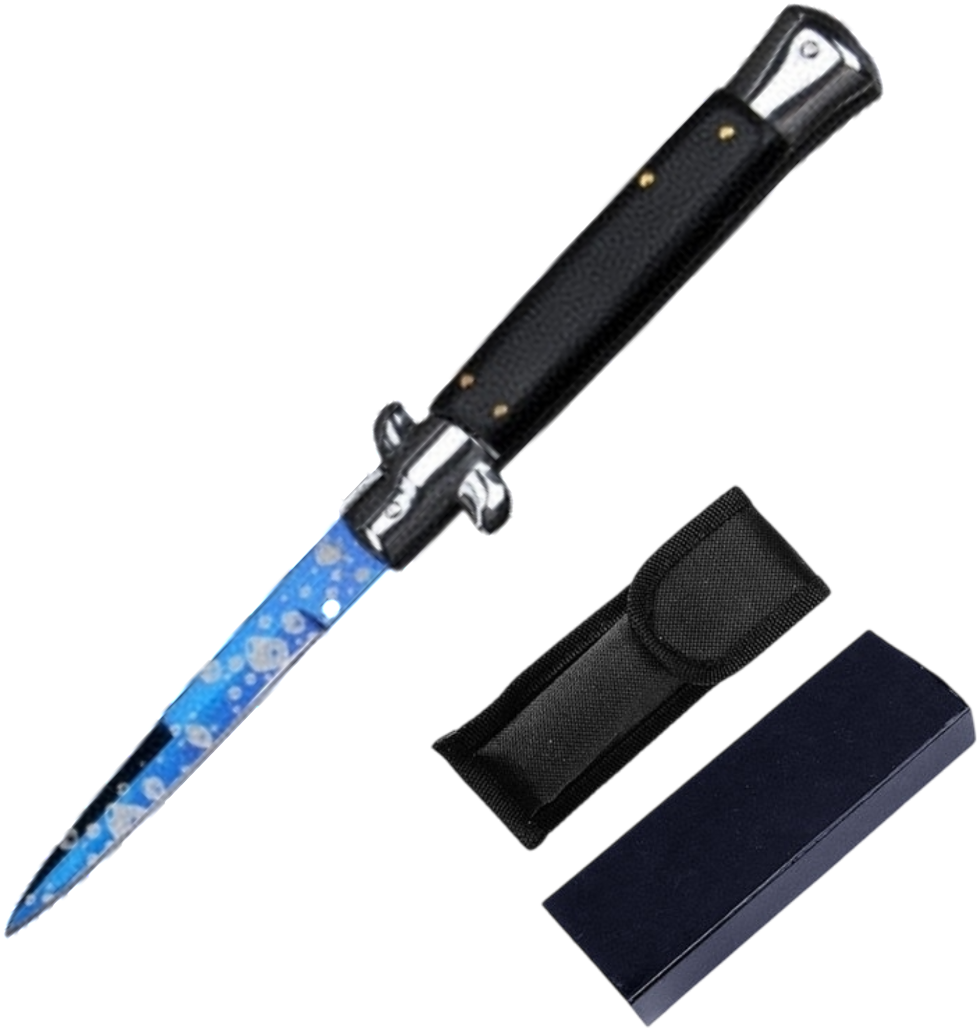 Manico nero, lama blu