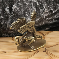 Statue de dragon en laiton en gros, mini figurine, sculpture de dragon ailé, décoration de bureau, finition bronze vintage, objet de collection, commande en gros