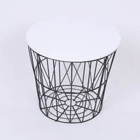Ensemble de 2 tables basses rondes en fil de fer MDF et métal Table de salon