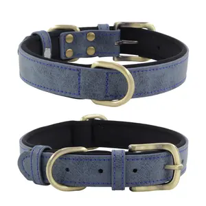 Collar de cuero auténtico estilo Vegano para perro, Gargantilla con estampado de cobre, Logo para mascota - Product Image 1