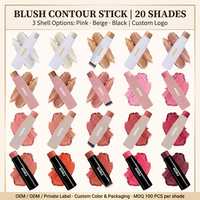 Stick de blush crème double embout avec pinceau, waterproof, végan, pour contour et highlighter, maquillage visage, logo personnalisé