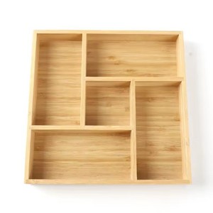 Bamboo Drawer Storage Box Rectangle Office Organizer <b>Study</b> <b>Desk</b> Organizer 1L Capacity Tidy Stationery Storage - Product Image 2
